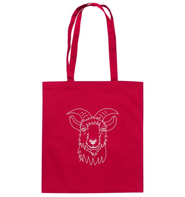 Ziege weiß - Baumwolltasche Einkaufstasche Tier-Shirts.com Classic Red ca. 38x42