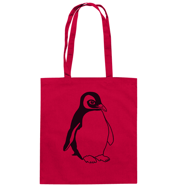 Pinguin - Baumwolltasche Einkaufstasche Tier-Shirts.com Classic Red ca. 38x42
