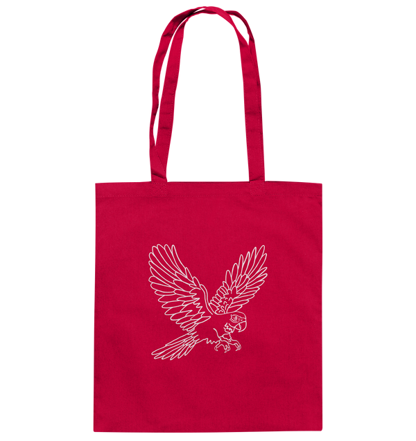 Papagei weiß - Baumwolltasche Einkaufstasche Tier-Shirts.com Classic Red ca. 38x42