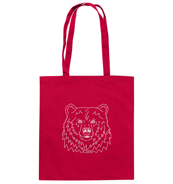 Bär weiß - Baumwolltasche Einkaufstasche Tier-Shirts.com Classic Red ca. 38x42