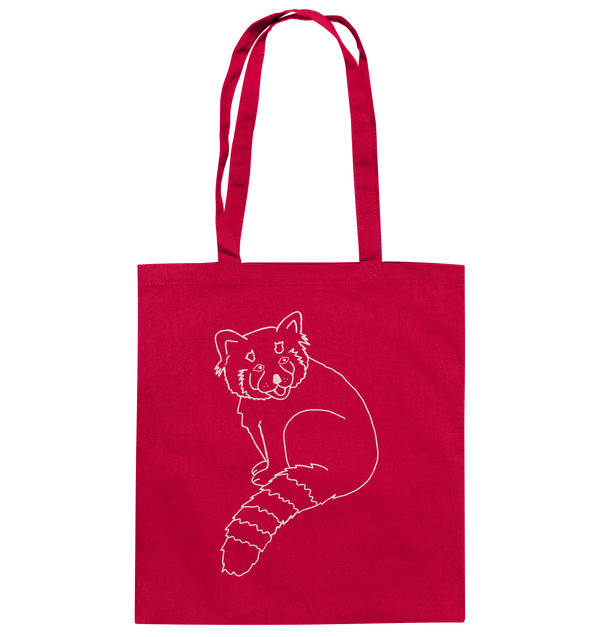 Roter Panda weiß - Baumwolltasche Einkaufstasche Tier-Shirts.com Classic Red ca. 38x42