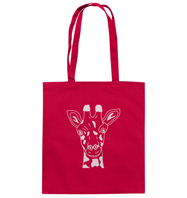 Giraffe weiß - Baumwolltasche Einkaufstasche Tier-Shirts.com Classic Red ca. 38x42