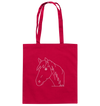 Pferd weiß - Baumwolltasche Einkaufstasche Tier-Shirts.com Classic Red ca. 38x42