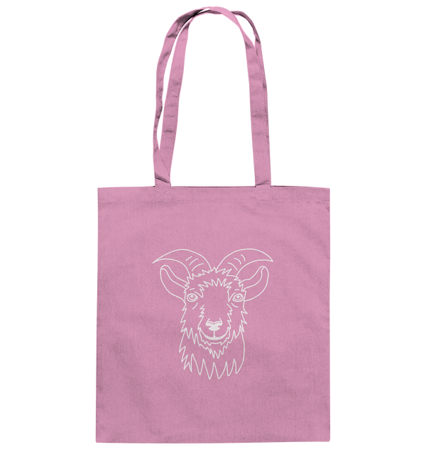 Ziege weiß - Baumwolltasche Einkaufstasche Tier-Shirts.com Classic Pink ca. 38x42