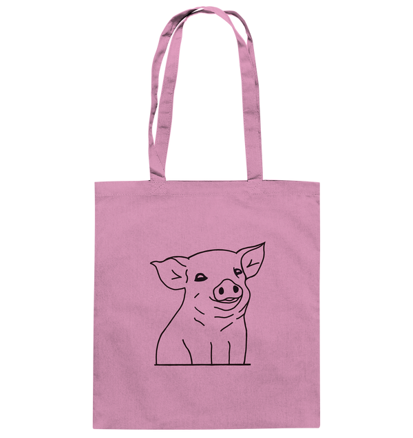 Ferkel schwarz - Baumwolltasche Einkaufstasche Tier-Shirts.com Classic Pink ca. 38x42