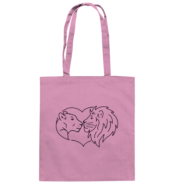 Löwenpaar - Baumwolltasche Taschen Tier-Shirts.com Classic Pink ca. 38x42
