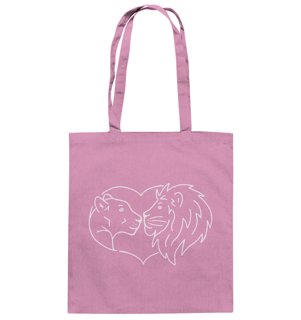 Löwenpaar weiß - Baumwolltasche Taschen Tier-Shirts.com Classic Pink ca. 38x42