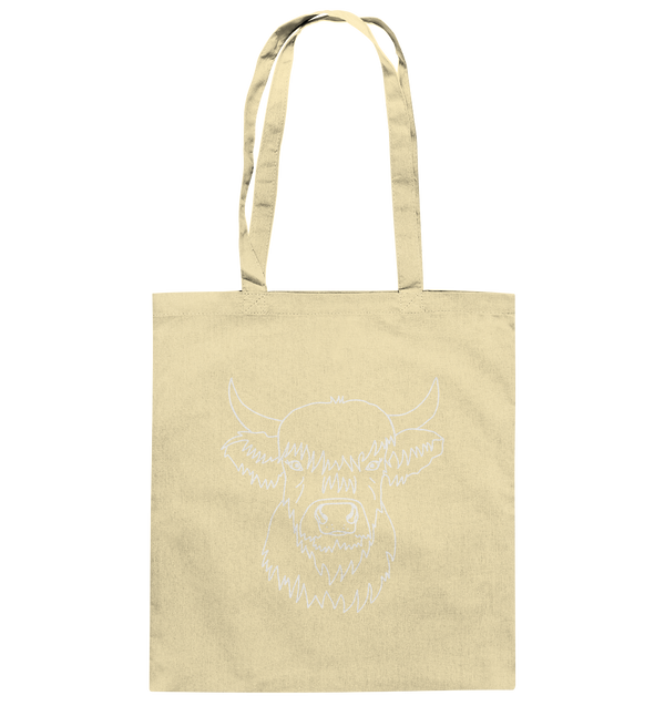 Highland Rind weiß - Baumwolltasche - Tier-Shirts.com