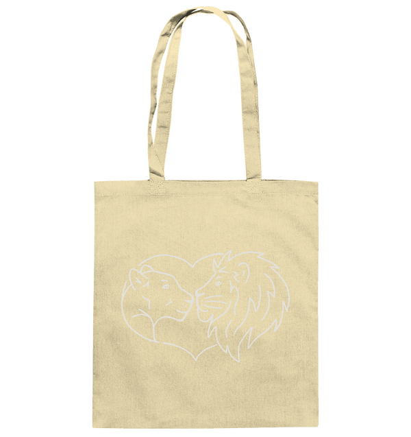 Löwenpaar weiß - Baumwolltasche Taschen Tier-Shirts.com Natural ca. 38x42