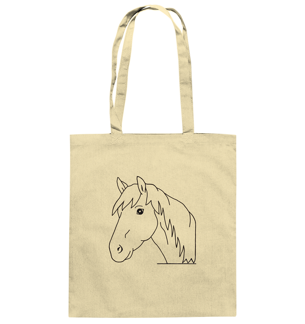 Pferd schwarz - Baumwolltasche Taschen Tier-Shirts.com Natural ca. 38x42