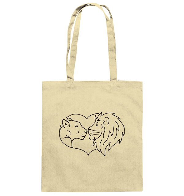 Löwenpaar - Baumwolltasche Taschen Tier-Shirts.com Natural ca. 38x42
