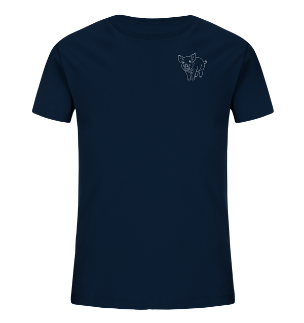 Schwein weiß - Organic T-Shirt Kinder T-Shirts Kinder Tier-Shirts.com French Navy 98/104 (3-4)
