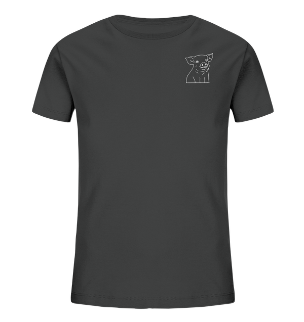 Ferkel weiß - Organic T-Shirt Kinder T-Shirts Kinder Tier-Shirts.com Anthracite 98/104 (3-4)