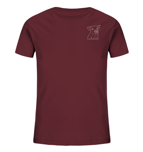 Ferkel weiß - Organic T-Shirt Kinder T-Shirts Kinder Tier-Shirts.com Burgundy 98/104 (3-4)