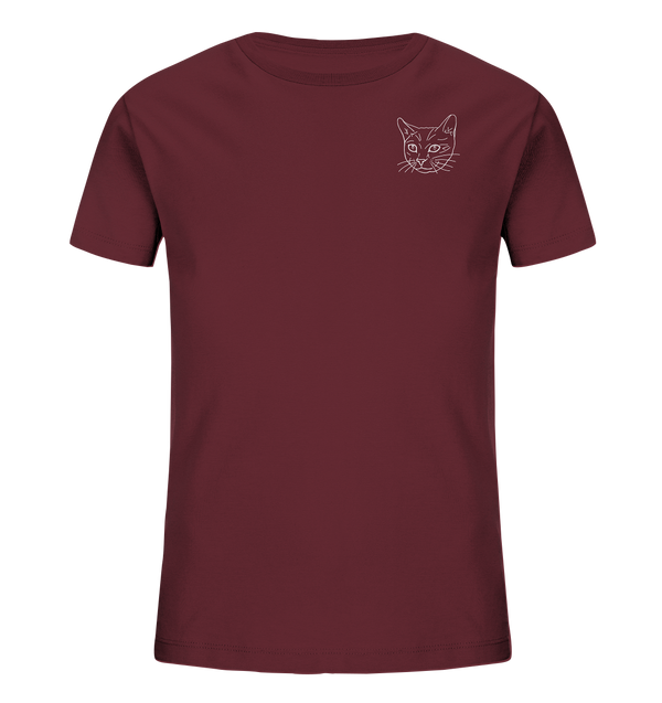 Katze weiß - Organic T-Shirt Kinder T-Shirts Kinder Tier-Shirts.com Burgundy 98/104 (3-4)