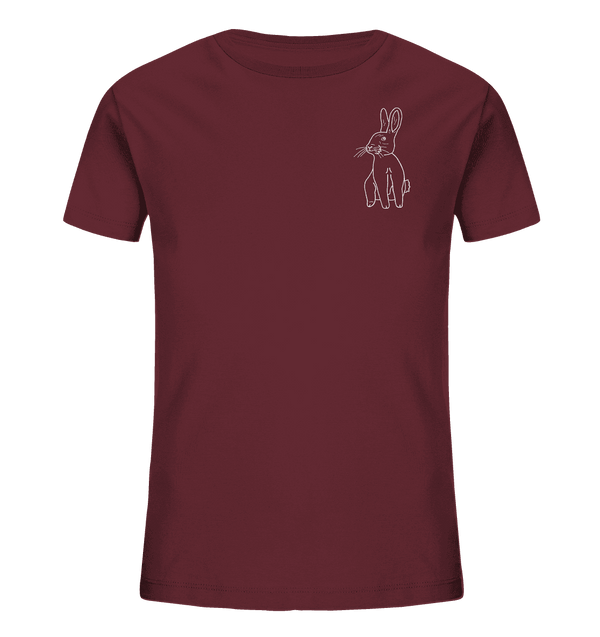 Hase weiß - Organic T-Shirt Kinder T-Shirts Kinder Tier-Shirts.com Burgundy 98/104 (3-4)