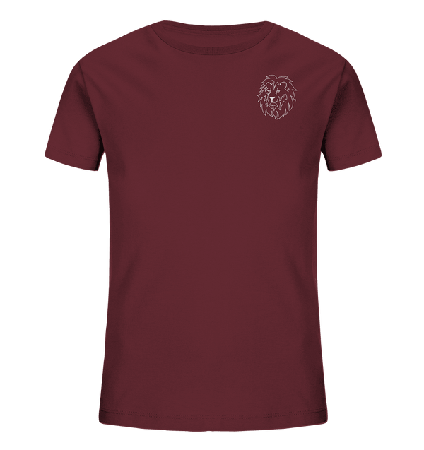 Löwe weiß - Organic T-Shirt Kinder T-Shirts Kinder Tier-Shirts.com Burgundy 98/104 (3-4)