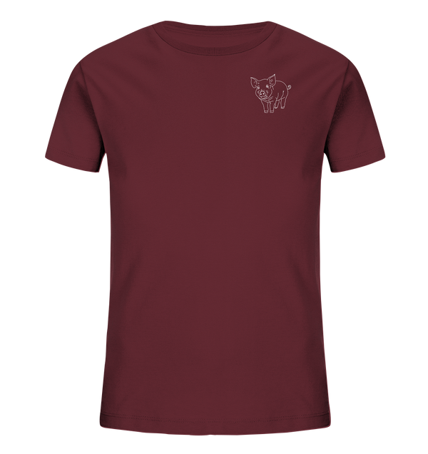 Schwein weiß - Organic T-Shirt Kinder T-Shirts Kinder Tier-Shirts.com Burgundy 98/104 (3-4)