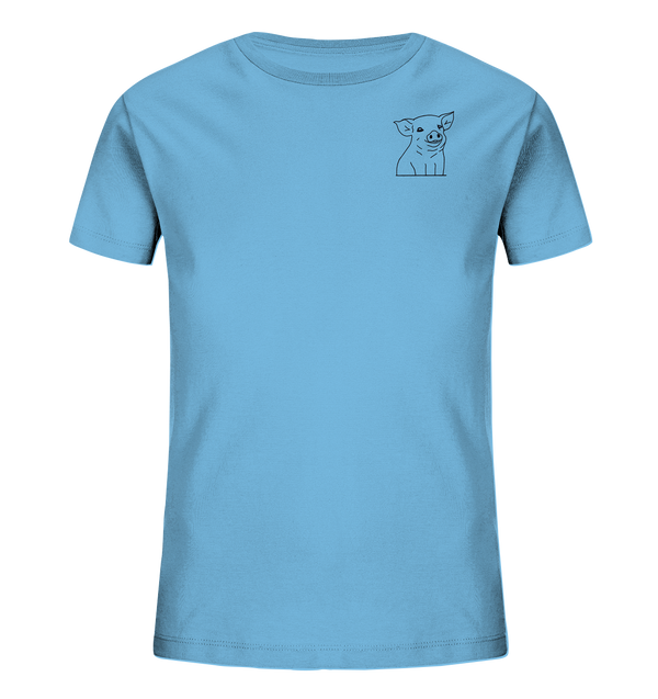 Ferkel schwarz - Organic T-Shirt Kinder T-Shirts Kinder Tier-Shirts.com Aqua Blue 98/104 (3-4)