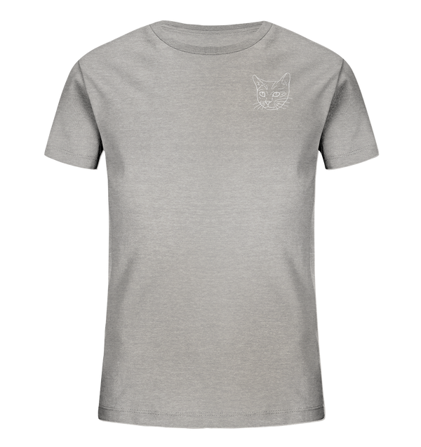 Katze weiß - Organic T-Shirt Kinder T-Shirts Kinder Tier-Shirts.com Heather Grey 98/104 (3-4)