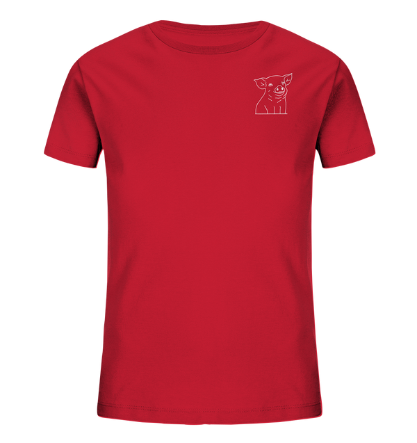Ferkel weiß - Organic T-Shirt Kinder T-Shirts Kinder Tier-Shirts.com Red 98/104 (3-4)
