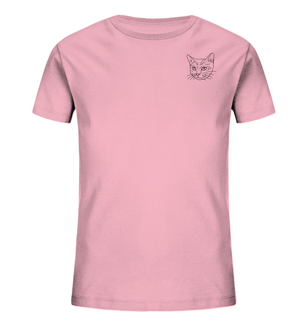 Katze - Organic T-Shirt Kinder T-Shirts Kinder Tier-Shirts.com Cotton Pink 98/104 (3-4)