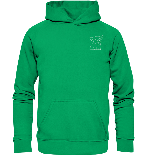 Ferkel weiß - Premium Hoodie Kinder Hoodie Kinder Tier-Shirts.com Kelly Green 116