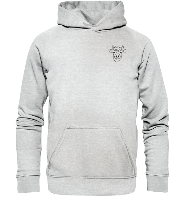 Kuh schwarz - Premium Hoodie Kinder Hoodie Kinder Tier-Shirts.com Heather Grey (meliert) 116