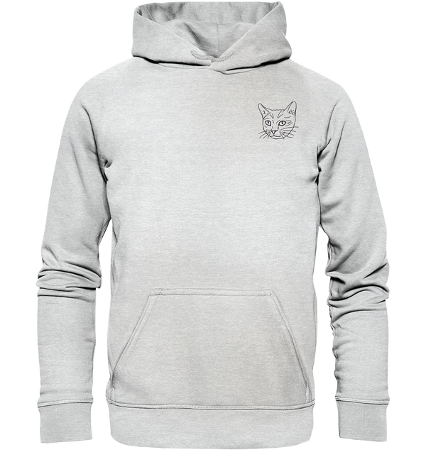 Katze - Premium Hoodie Kinder Hoodie Kinder Tier-Shirts.com Heather Grey (meliert) 116