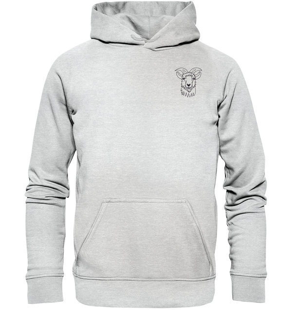 Ziege schwarz - Premium Hoodie Kinder Hoodie Kinder Tier-Shirts.com Heather Grey (meliert) 116