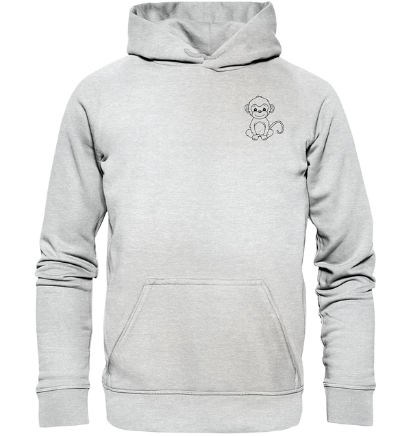 Affenbaby schwarz - Premium Hoodie Kinder Hoodie Kinder Tier-Shirts.com Heather Grey (meliert) 116