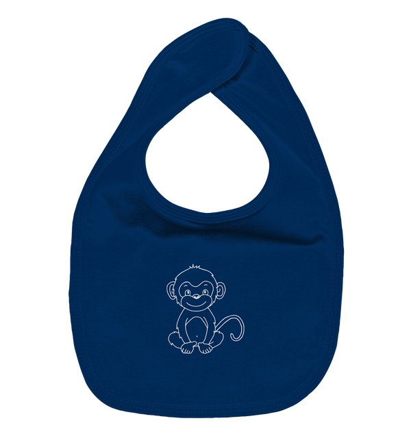 Affenbaby weiß - Organic Lätzchen Kinder Lätzchen Tier-Shirts.com Nautical Navy One Size