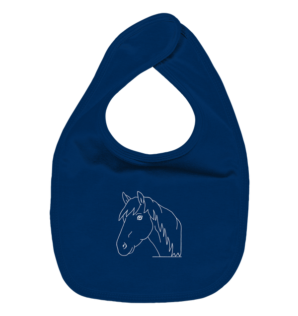 Pferd weiß - Organic-Lätzchen Kinder Lätzchen Tier-Shirts.com Nautical Navy One Size