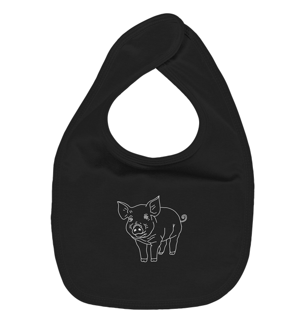 Schwein weiß - Organic Lätzchen Kinder Lätzchen Tier-Shirts.com Black One Size