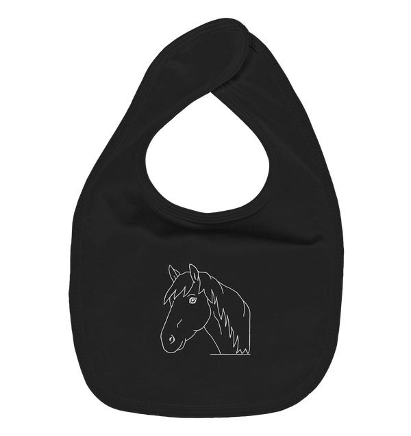 Pferd weiß - Organic-Lätzchen Kinder Lätzchen Tier-Shirts.com Black One Size