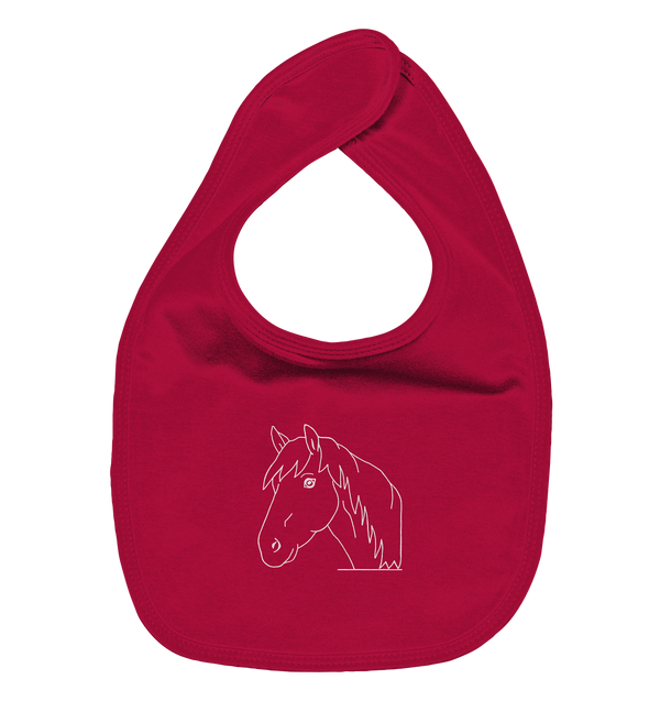 Pferd weiß - Organic-Lätzchen Kinder Lätzchen Tier-Shirts.com Red One Size