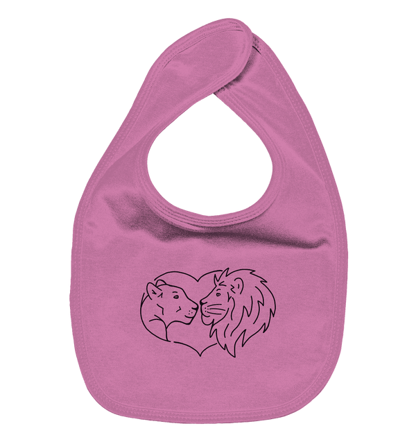 Löwenpaar - Organic Lätzchen Kinder Lätzchen Tier-Shirts.com Bubble Gum Pink One Size