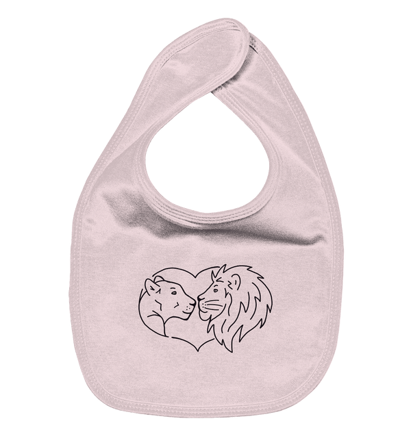 Löwenpaar - Organic Lätzchen Kinder Lätzchen Tier-Shirts.com Powder Pink One Size