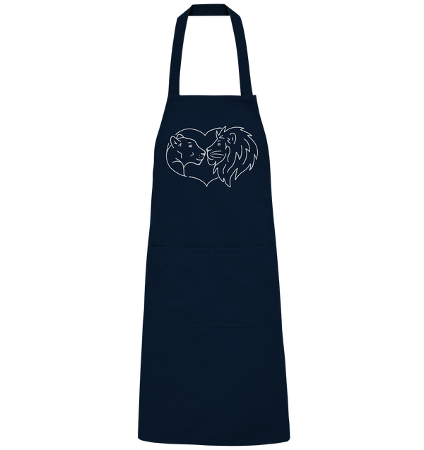 Löwenpaar weiß - Organic Grillschürze Grillschürze Tier-Shirts.com Navy One Size