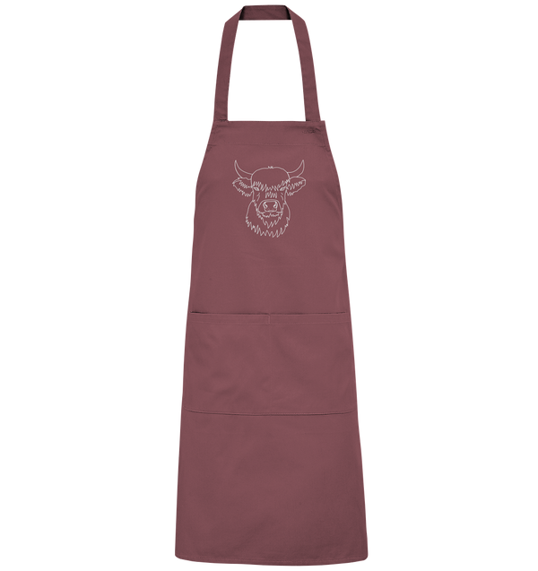 Highland Rind weiß - Organic Grillschürze - Tier-Shirts.com