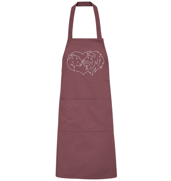Löwenpaar weiß - Organic Grillschürze Grillschürze Tier-Shirts.com Ancient Pink One Size