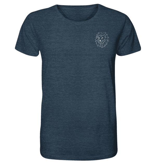 Löwe weiß - Organic T-Shirt Unisex Unisex-Shirts Tier-Shirts.com Dark Heather Blue XS
