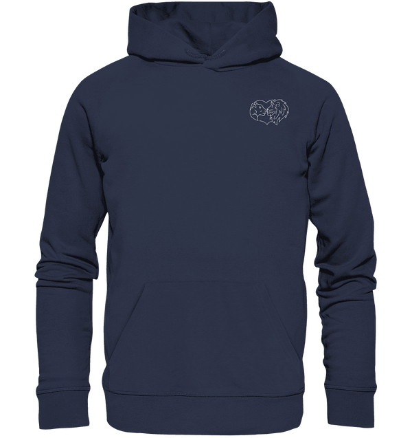 Löwenpaar weiß - Premium Hoodie Unisex Hoodies Tier-Shirts.com Deep Navy S