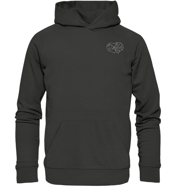 Löwenpaar weiß - Premium Hoodie Unisex Hoodies Tier-Shirts.com Charcoal S
