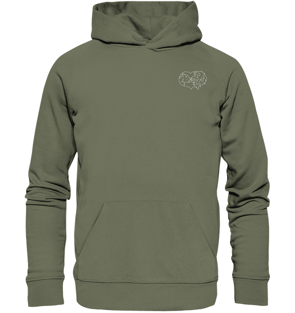 Löwenpaar weiß - Premium Hoodie Unisex Hoodies Tier-Shirts.com Classic Olive S