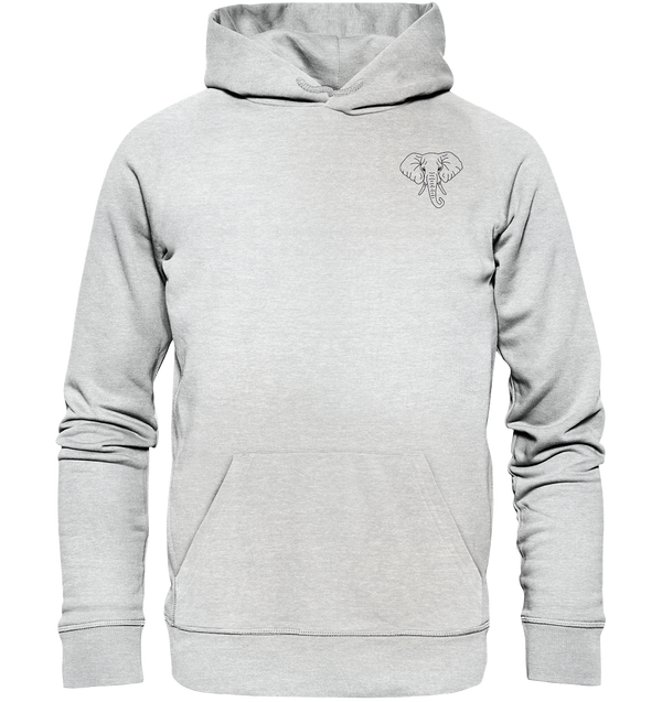 Elefant schwarz - Premium Hoodie Unisex Hoodies Tier-Shirts.com Heather Grey (meliert) S