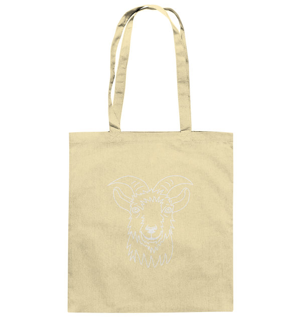 Ziege weiß - Baumwolltasche Einkaufstasche Tier-Shirts.com Natural ca. 38x42